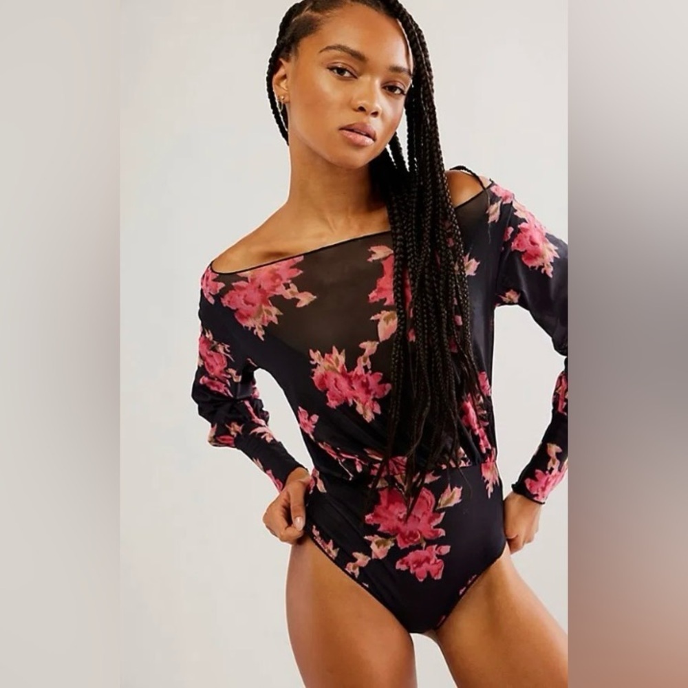 Free People x Intimately Undercover Printed Bodysuit Size M NWOT Floral - Picture 4 of 17